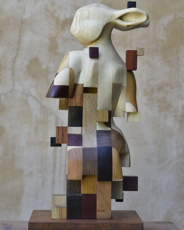 Pixelated Wood Sculptures By Han Hsu tung