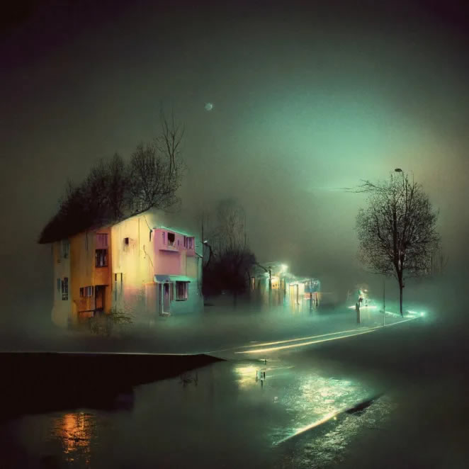 Foggy AI Landscape Art By Raul Cantu