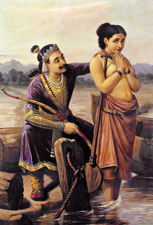 Shantanu and Satyavati by Raja Ravi Varma