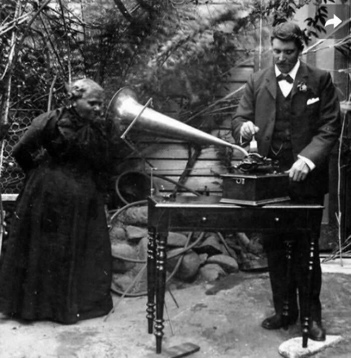 Aboriginal Tasmanian Fanny Cochrane Smith Singing Into Her Phonograph In 1903 - Rare Vintage Photos