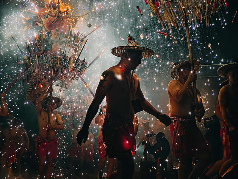 Fire Dragon Dancer by Zhuowen Ao - Mobile Photography Awards Silhouette Winners