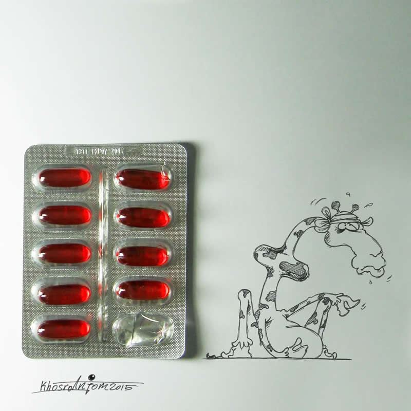 Hilarious Illustrations That Show How Majid Khosroanjom Transforms Real Objects Into Laughs