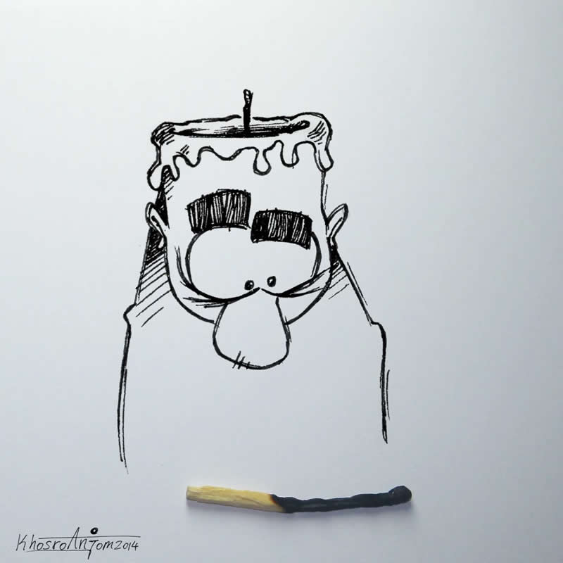 Hilarious Illustrations That Show How Majid Khosroanjom Transforms Real Objects Into Laughs