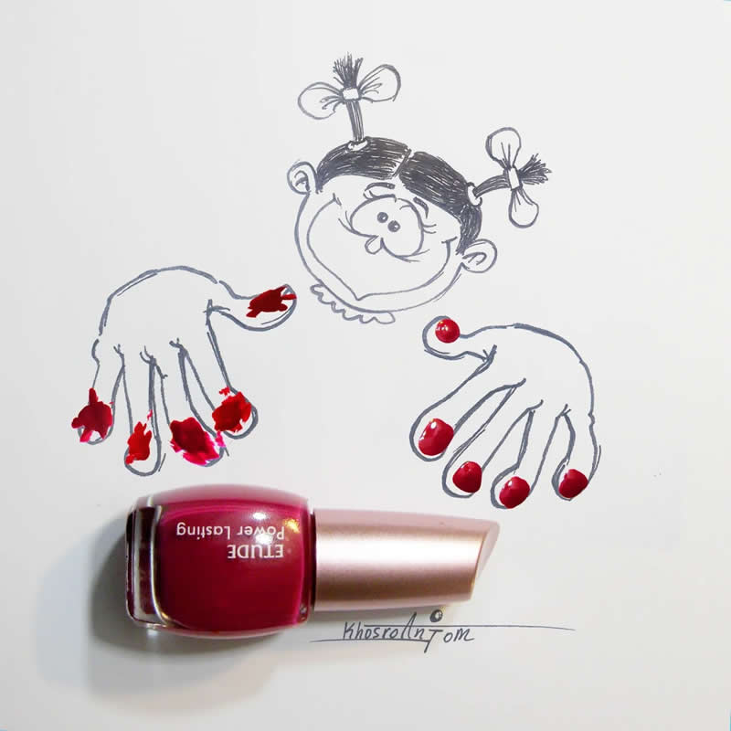 Hilarious Illustrations That Show How Majid Khosroanjom Transforms Real Objects Into Laughs