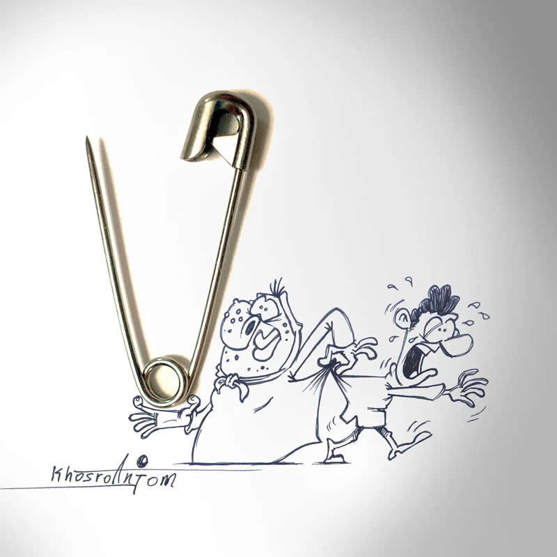 Hilarious Illustrations That Show How Majid Khosroanjom Transforms Real Objects Into Laughs