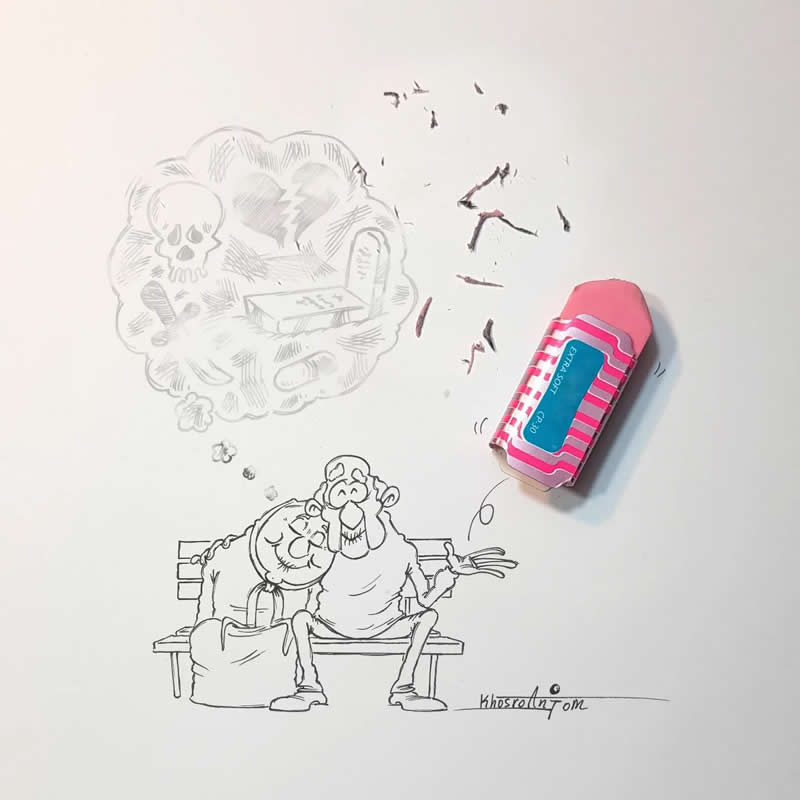 Hilarious Illustrations That Show How Majid Khosroanjom Transforms Real Objects Into Laughs