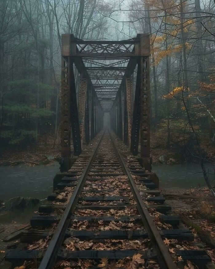 Old Railroad Bridge In The Woods - Haunting Abandoned Places