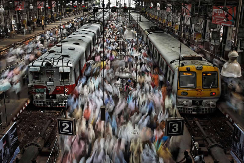 Churchgate Railway Station in Mumbai, India by Randy Olson - Most Iconic Photos From the National Geographic Archives