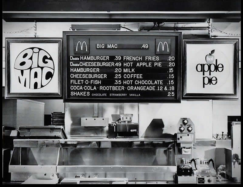 McDonald’s menu, 1970