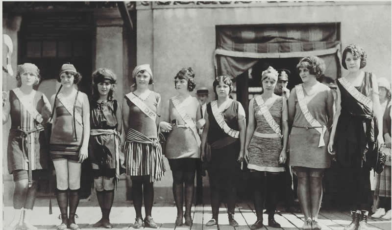 Miss America contestants in swimsuits, Atlantic City, 1921.