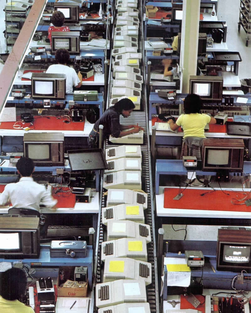Apple II Computers II production line in California 1980s