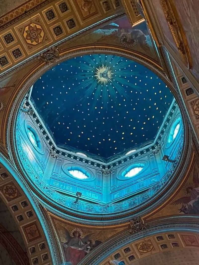 The Starry Ceiling Of The Church Of San Gioacchino, Rome, Italy
