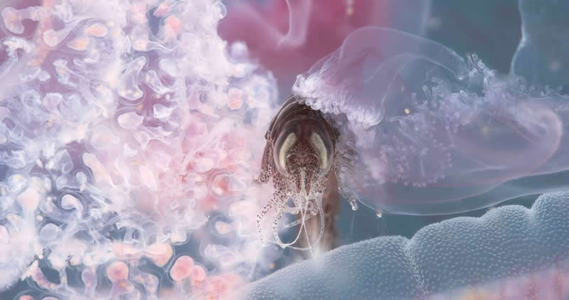 Macro - 1st Place: The crustacean Hyperia galba by Ramil Shakirov, Russian Federation - 35 Photography Awards