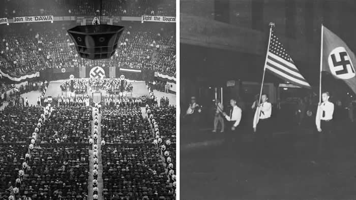 Old New York Revealed: 35 Rare Historical Photos That Capture Forgotten Moments 55 In 1939, the 'German American Bund' held a Nazi rally in Madison Square Garden; they also held a 20,000 march in the streets outside, a very surreal episode of New York history.