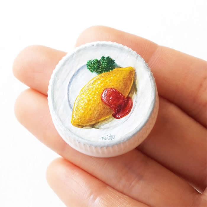 Tiny Worlds: 30 Hyper-Detailed Bottle Cap Paintings by Mito Nishikura That Defy Belief 52 Hyper-Detailed Bottle Cap Paintings by Mito Nishikura