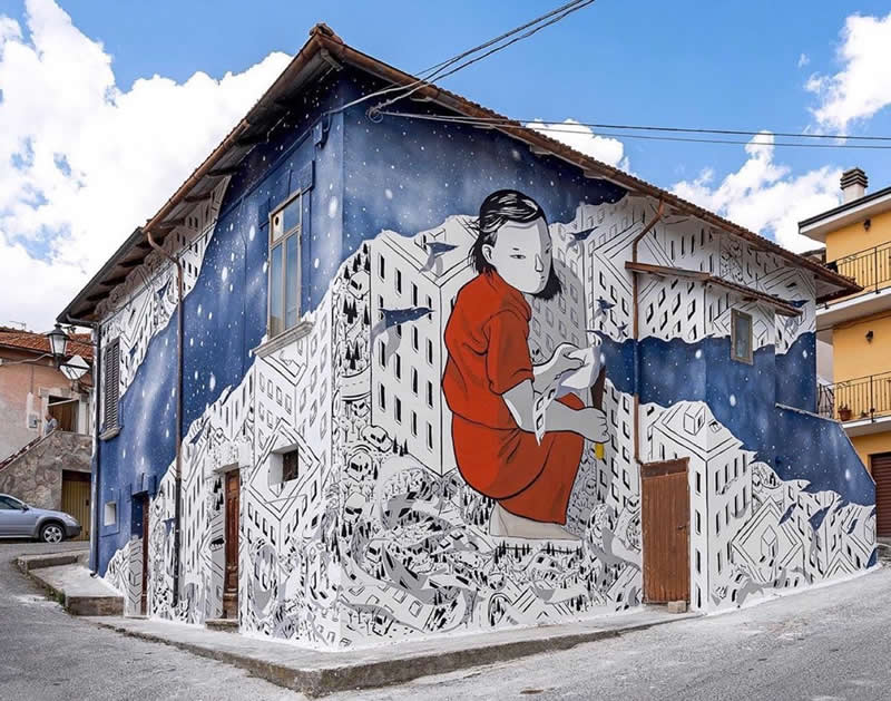 Celebrate Creativity: 30 Epic Street Murals That Will Change the Way You See Cities 50 Wall in Borgo, Italy - Epic Street Murals That Will Change the Way You See Cities