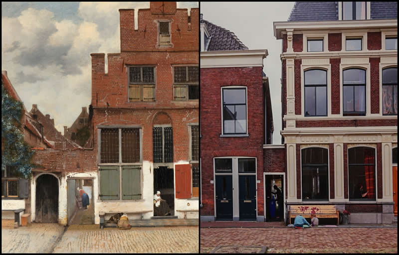 From Canvas to Reality: 27 Famous Paintings and Their Real-Life Locations 40 The Little Street by Johannes Vermeer (1658) - Famous Paintings and Their Real-Life Locations