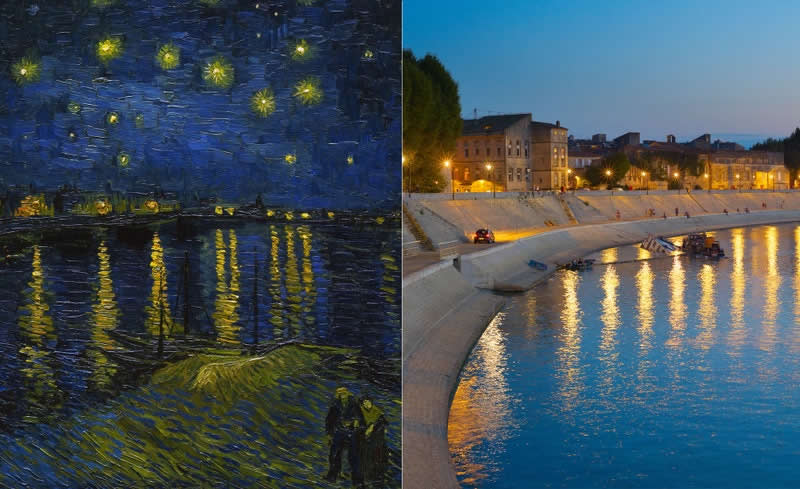From Canvas to Reality: 27 Famous Paintings and Their Real-Life Locations 46 Starry Night Over the Rhône by Vincent van Gogh (Arles, France) - Famous Paintings and Their Real-Life Locations