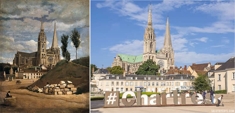 From Canvas to Reality: 27 Famous Paintings and Their Real-Life Locations 54 La Cathédrale de Chartres , Camille Corot, 1830 (Musée du Louvre, Paris) - Famous Paintings and Their Real-Life Locations