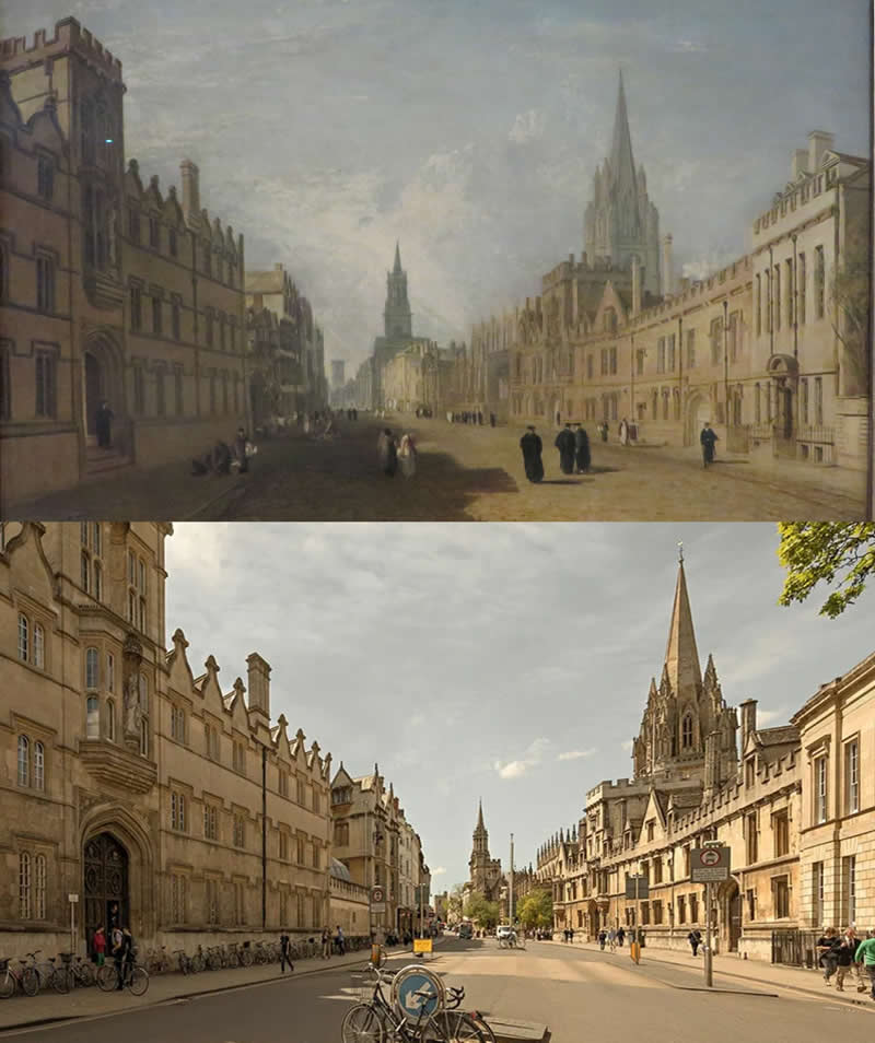 From Canvas to Reality: 27 Famous Paintings and Their Real-Life Locations 37 High Street, Oxford by JMW Turner (1810) - Famous Paintings and Their Real-Life Locations
